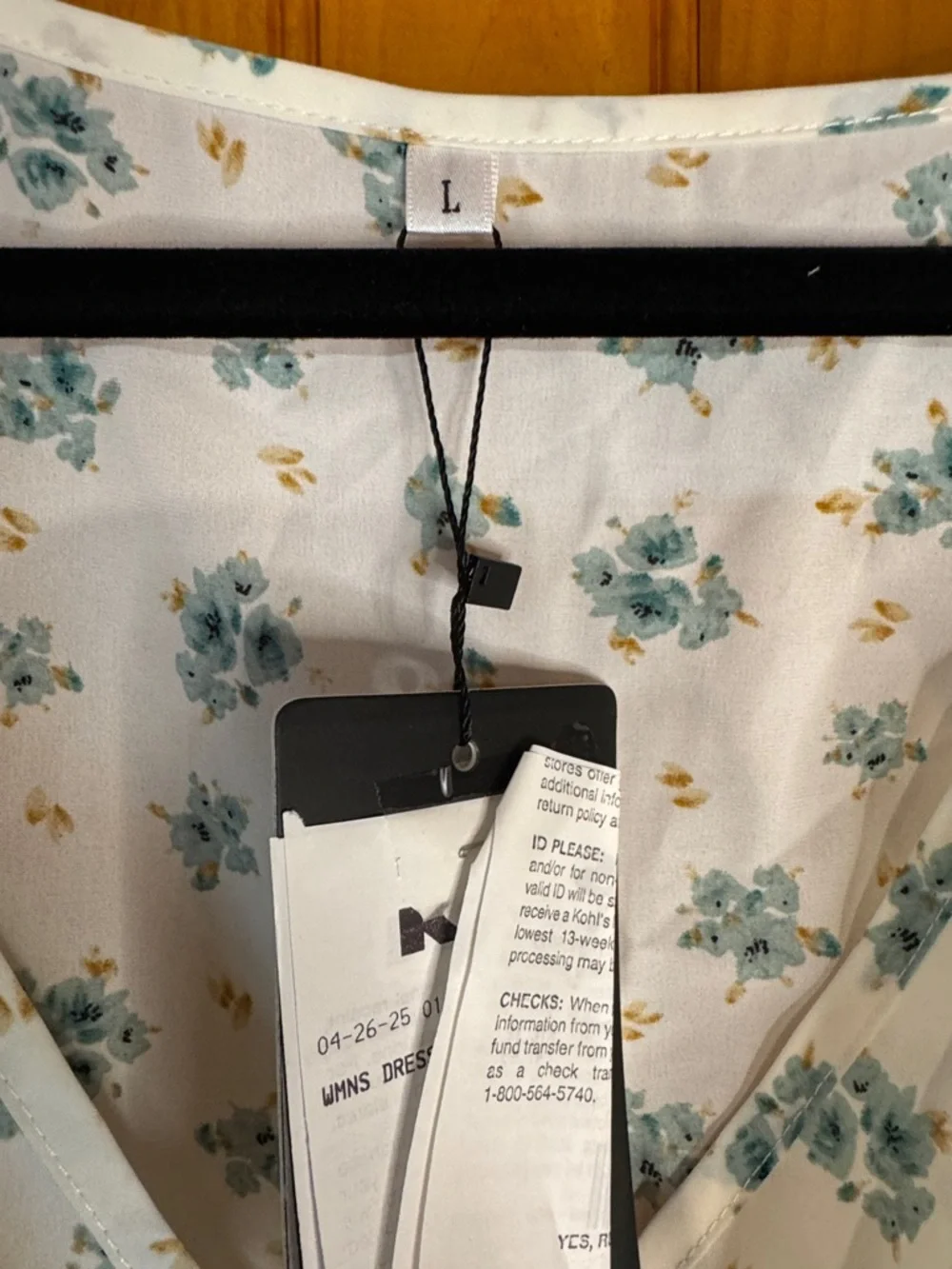 Kohl's Cream Dress with Teal Floral Print - Picture 2 of 10